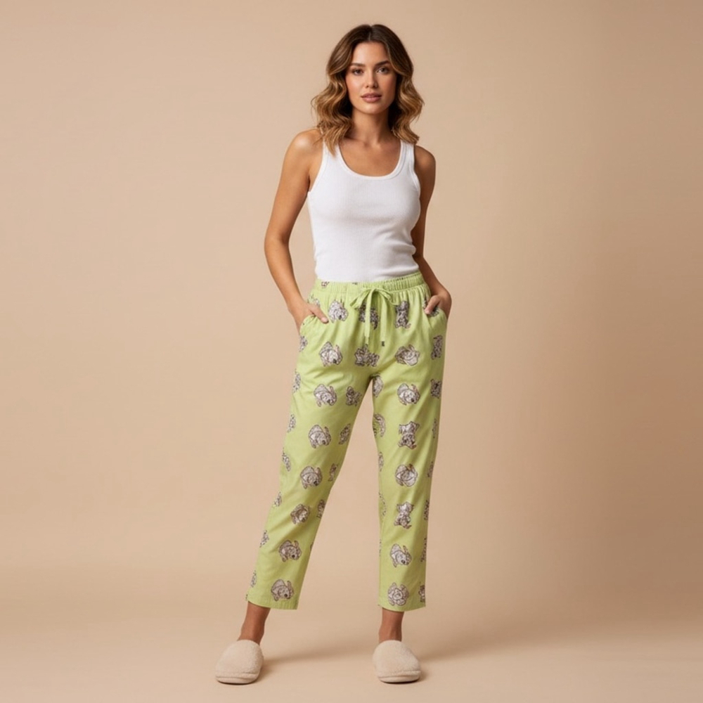 Disney Thumper Women's Pajama Pants Size L Green White gray pink blue
